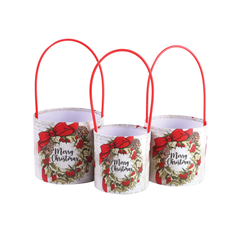 Set of 3 Christmas Boxes with Wreath Design