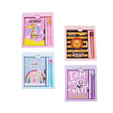 A5 Cute Animals Lockable Notebook & Pen Set 50 Pages