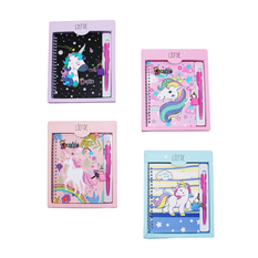 A5 Spiral Unicorn Lockable Notebook & Pen Set 50 Pages