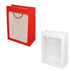 Paper Gift Bag with Clear Window in 2 Colors