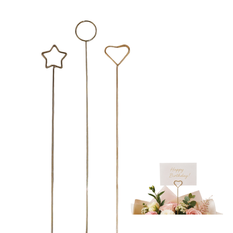 Gold Card Holder Sticks 34cm – 3 Shapes