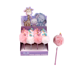 Unicorn Pom Pom Pencil with Character Topper