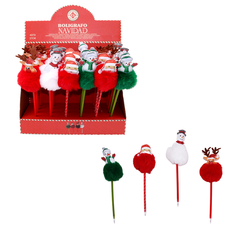 Christmas Pen with Fluffy Pom Pom