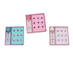 A5 Fluffy Notebook and Pen Set with Gem Hearts