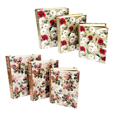 Set of 3 Book-Shaped Floral Gift Boxes – 2 Designs