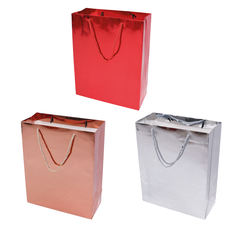 Metallic Paper Gift Bag in 3 Colors & Sizes