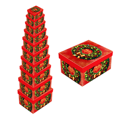 Set of 10 Christmas Wreath Gift Boxes