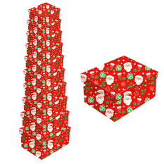 Σετ 10 Κουτιά με Άγιο Βασίλη και Δώρα