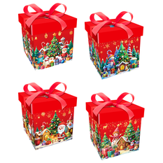 Red Christmas Gift Box with Bow 15cm