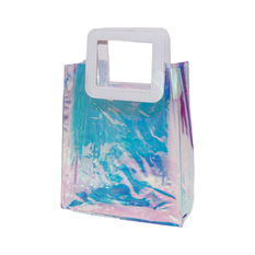 Iridescent Transparent Plastic Gift Bag 20×18×10cm