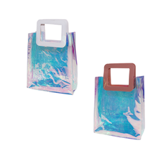 Iridescent Transparent Plastic Gift Bag 27×23×12cm