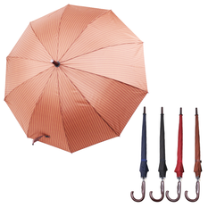 Stick Umbrella with Fine Stripe Print – 112cm Diameter