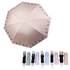 Folding Umbrella with Daisy Border Print – 122cm Diameter