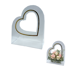 Large Plexiglass Heart Box with Gold Outline