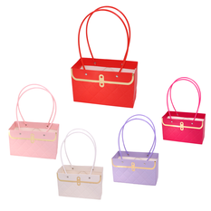 Quilted Gift Box Bag with Gold Detail