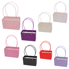 Rectangular Gift Box Bag with Gold Lattice