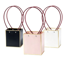Square Box with Double Handles and Gold Trim