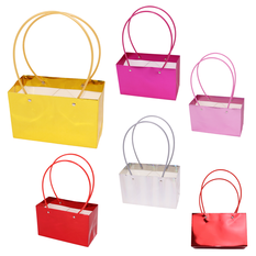 Metallic Gift Box Bag with Handles