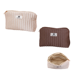 Satin Cosmetic Bag with Sparkling Details 28×18×9cm