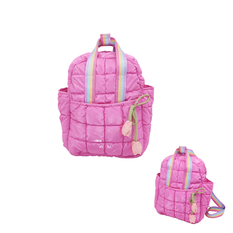 Quilted Kids Backpack with Tulips 24×20×10cm