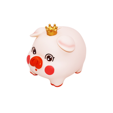Piggy Bank Pig with Crown 14cm & 16cm