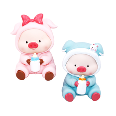 Piglet Money Box with Baby Bottle 16cm 