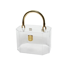 Plexiglass Handbag Box with Gold Handle
