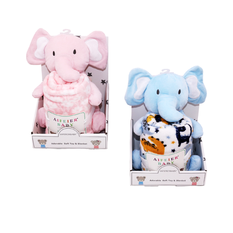 Plush Elephant & Blanket Set – 2 Colors