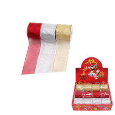 Christmas Ribbon 6.3cm × 3 Yards – Metallic Look