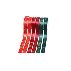 Christmas Gold-Foil Satin Ribbon 2.5cm × 25Y