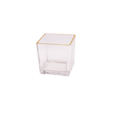 Square Glass Container with Gold Rim – 3 Sizes