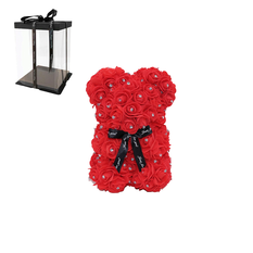 Rose Bear με Στρας Κόκκινο 25cm σε Κουτί Δώρου