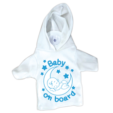 Baby on Board Suction Sign – Hoodie T-Shirt 17×15cm (Blue)