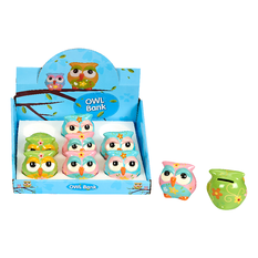 Owl-Shaped Coin Bank in 3 Colors – Pack of 9 Pieces 