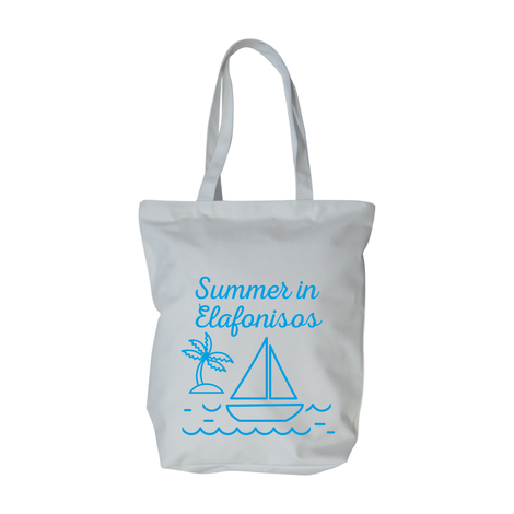 Fabric Tote Bag 37.5x35cm “Summer in” Design with Custom Location Print