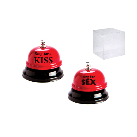 Metal Gift Bell “Ring for a Kiss / Ring for Sex” – With Box 