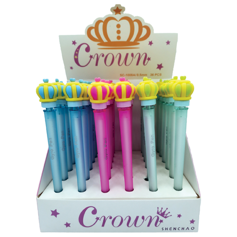 Crown Spinner Antistress Pen – 3 Colors – Pack of 36