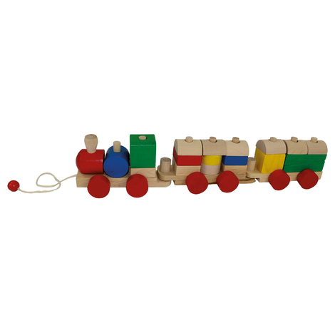 Wooden Train Toy with Wagons and Shapes – 45 x 8 x 8 cm