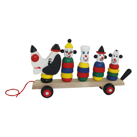 Wooden Clown Train Toy – 28.5 x 10 x 6.5 cm