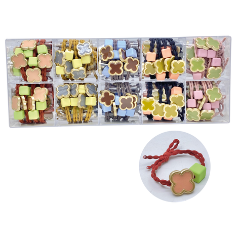 Hair Tie with Cross Charm – 5 Colors, Pack of 100