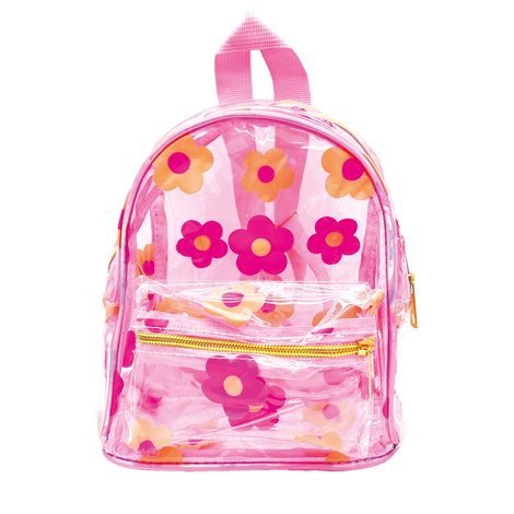 Transparent Backpack with Flower Design – 23x18x13cm