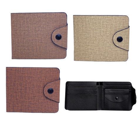 Men’s Wallet with Fabric Texture – 3 Colors – 11.5x9.8cm