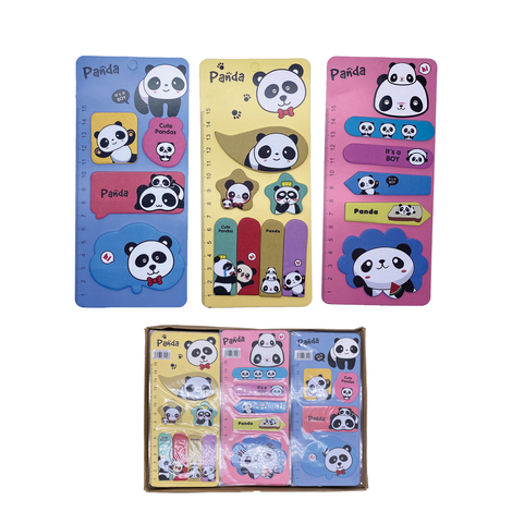 Panda Sticky Notes & Bookmarks – 3 Designs (60 Pieces)
