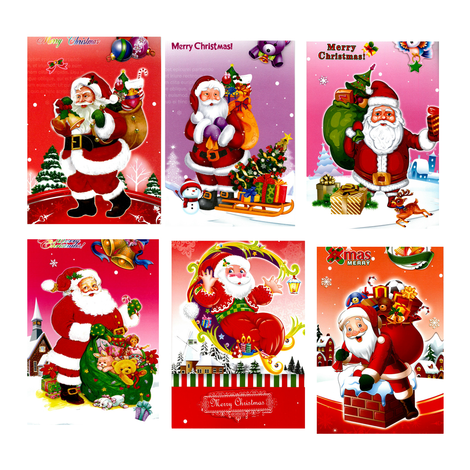 Christmas Cards with Envelope – 6 Designs, 21x13cm (Pack of 24) 