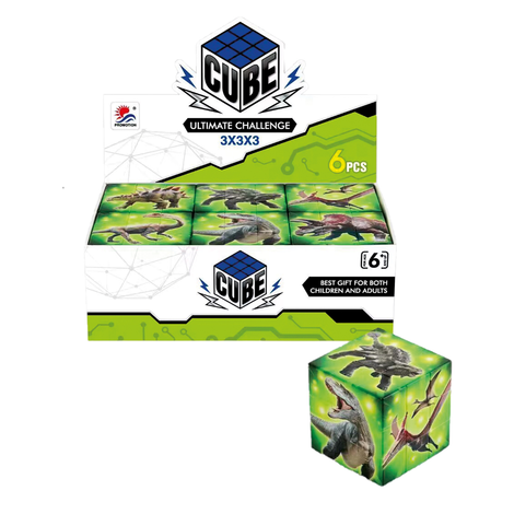 Magic Cube with Dinosaur Designs – Pack of 6