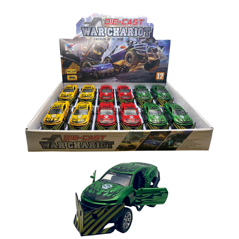 Die-Cast War Chariot Cars – 12 Piece Pack