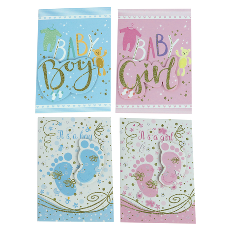 Baby Greeting Cards with Envelope 17×12 cm – Baby Boy & Baby Girl
