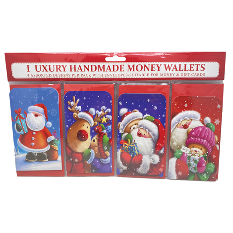 Christmas Money Wallet Cards with Envelope – 4 Designs (Set of 12x4 pcs) 