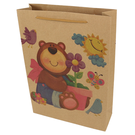 Kids’ Gift Packaging Bag with Bear & Flowers