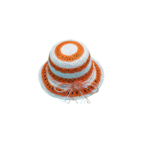 Straw Hat Orange with Flower – Summer Beach Hat